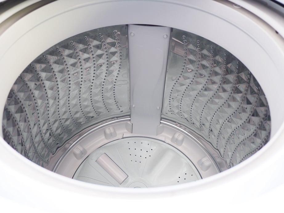 Top view of white washing machine