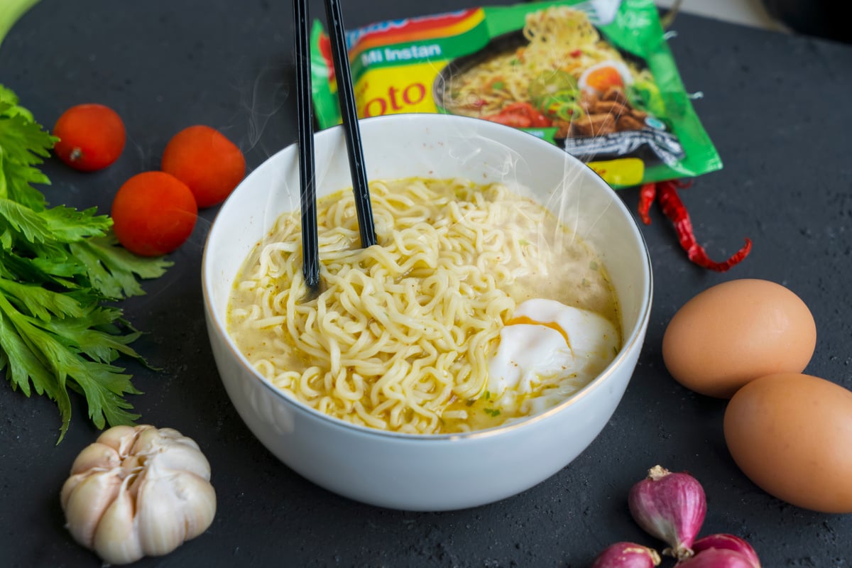 Boiled Instant Noodle in the Bowl